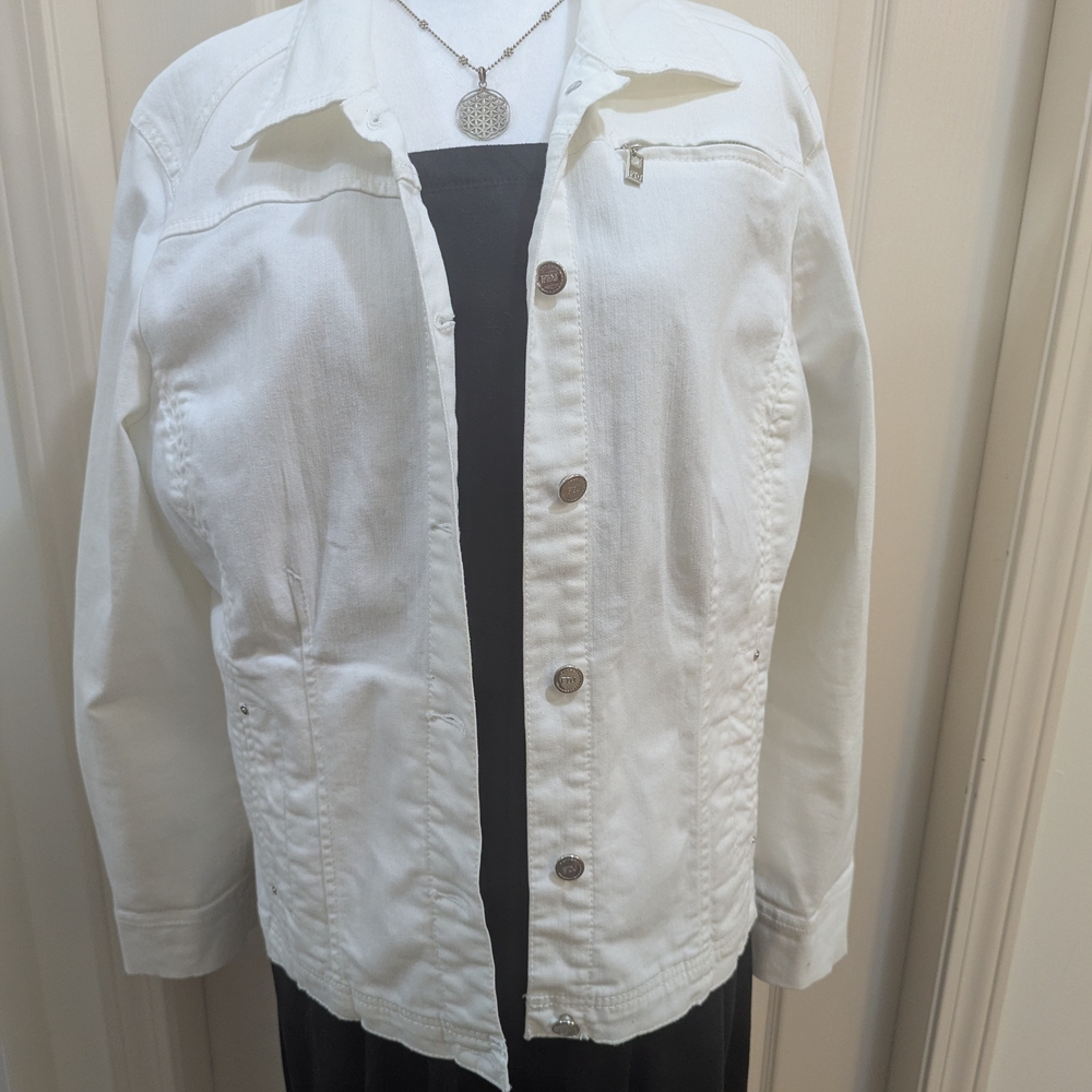 White Jean Jacket with Classic Styling